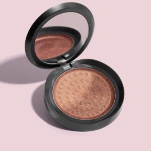 Iluminador em pó compacto dourado