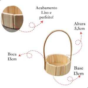 Cesta de madeira 13 cm